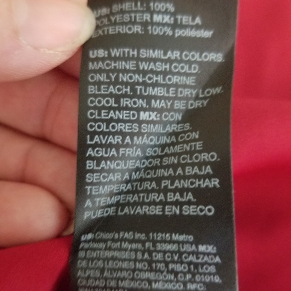 WHBM Long Sleeve V Neck Blouse Deep Red - Picture 7 of 12